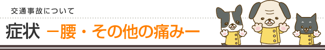 交通事故について、腰・その他の痛み
